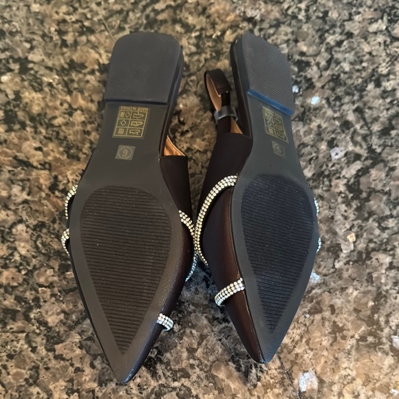Journee Collection Rebel Black Flats with embellished rhinestones Design NWT 6 - Picture 6 of 9